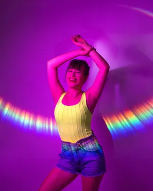 Tiktok Pfp Rainbow And Happy Girl Wallpaper