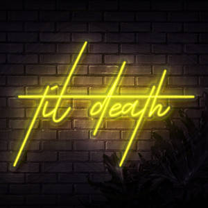 Til Death Sketch Neon Yellow Led Wallpaper