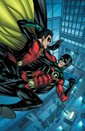 Tim Drake, A Teenage Vigilante In Action Wallpaper