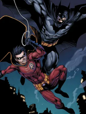 Tim Drake Donning His Red Robin Outfit, Ready For Action Wallpaper