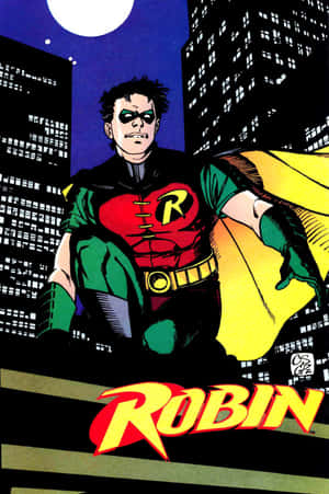 Tim Drake In His Iconic Robin Costume, Ready For Action Wallpaper