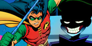 Tim Drake, The Agile Red Robin Superhero, Gliding Through The City Wallpaper