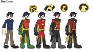 Tim Drake, The Third Robin, In An Intense Action Pose On A Dynamic Background Wallpaper