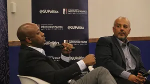 Tim Scott Holding Microphone Wallpaper