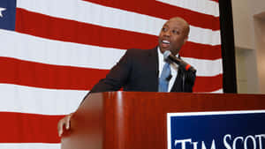 Tim Scott On A Podium Wallpaper