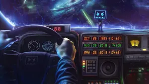 Time Travel Dashboard Art Wallpaper