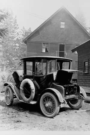 Timeless Elegance - Black And White Vintage Car Wallpaper