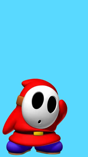 Timid Animated Character Blue Background Wallpaper