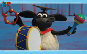 Timmythe Sheep Playing Drumsand Maracas Wallpaper