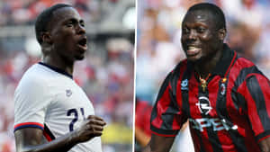 Timothy Weah And George Weah Split Wallpaper