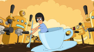 Tina Belcher Riding A Mug Wallpaper