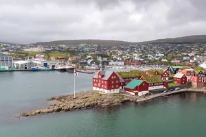 Tinganes On An Overcast Day Wallpaper