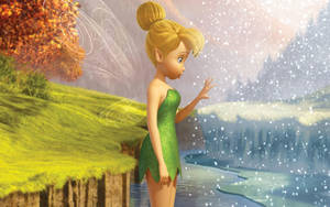 Tinkerbell Entering Winter Area Wallpaper