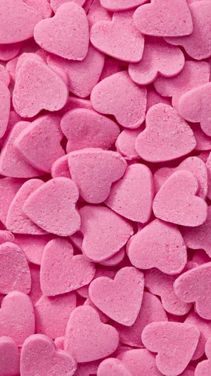 Tiny Candy Pink Hearts Iphone Wallpaper