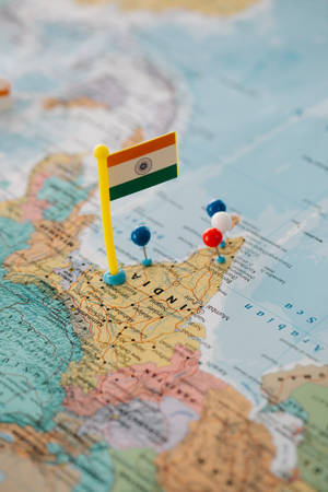 Tiranga Flag Pin On Map Wallpaper