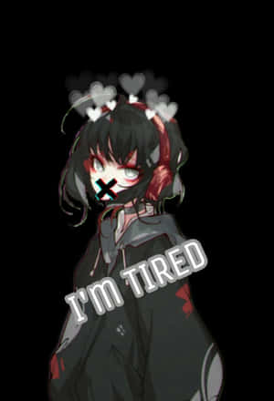 Tired Goth Anime Girl Wallpaper