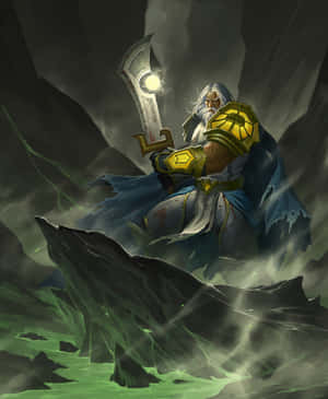 Tirion Fordring Holding Ashbringer Wallpaper