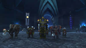 Tirion Fordring Standing With Champions Wallpaper