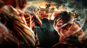 Titan Eren Unleashing His Power Wallpaper