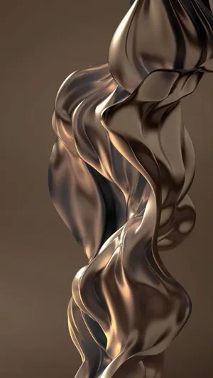 Titanium Flowing Metal Sculpture Wallpaper