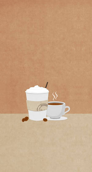 To-go Cup And Coffee Aesthetic Wallpaper