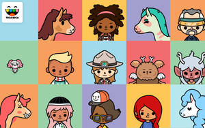 Toca Boca Avatar Grid Wallpaper