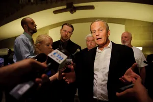 Todd Akin Addressing Media In A Press Conference Wallpaper