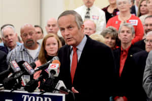Todd Akin Engaging With An Audience Wallpaper