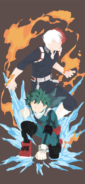 Todobakudeku Izuku And Shoto Art Wallpaper