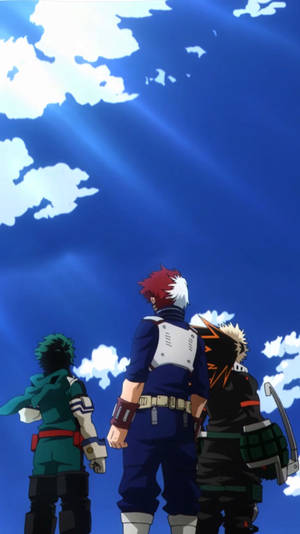 Todobakudeku Trio Against The Blue Sky Wallpaper