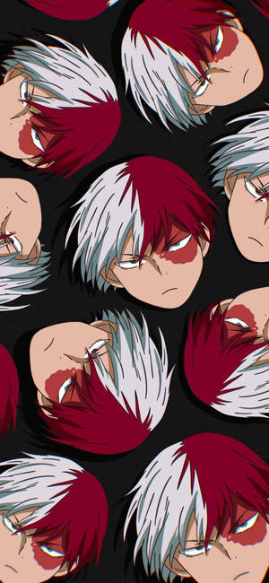 Todoroki Aesthetic On Black Background Wallpaper