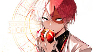 Todoroki Cute Apple Pose Wallpaper