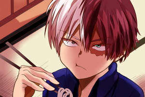 Todoroki Cute Eating Pose Wallpaper