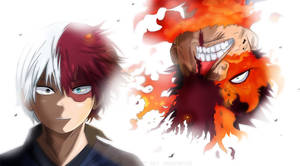 Todoroki Family Enji And Shoto Wallpaper