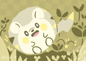 Togedemaru Rolling In A Garden Wallpaper