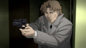 Togusa From Ghost In The Shell Strikes A Cool, Vigilant Pose. Wallpaper