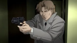 Togusa From Ghost In The Shell Strikes A Cool, Vigilant Pose. Wallpaper