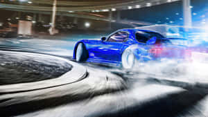 Tokyo Drift Blue Car Action Wallpaper