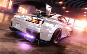 Tokyo Drift White Car Action Wallpaper