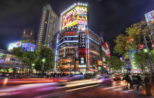 Tokyo Nightlife Shibuya Crossing Wallpaper