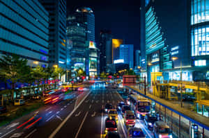 Tokyo Nighttime Cityscape Traffic Wallpaper