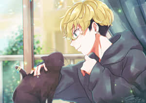 Tokyo Revengers Pfp Of Chifuyu With Cat Wallpaper