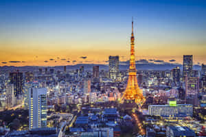 Tokyo Tower Dusk Cityscape Wallpaper