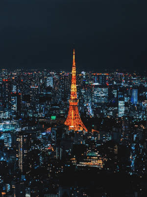 Tokyo Tower Orange And Yellow Lights Wallpaper