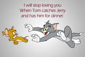 Tom And Jerry Having A Time Of Their Lives In A Hilarious Moment Wallpaper