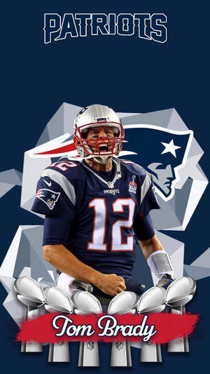 Tom Brady Dark Blue Patriots Jersey Wallpaper