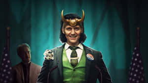 Tom Hiddleston As Loki In- Marvel Cinematic Universe Wallpaper