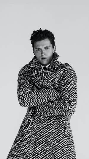 Tom Holland Black And White Wallpaper