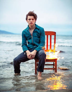 Tom Holland Fiery Photoshoot Wallpaper