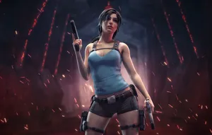 Tomb Raider Game Main Character Pose Wallpaper